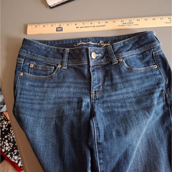 American Eagle Slim Boot Denim Jeans Womens Size 8 Regular Blue Medium Wash - Picture 5 of 8
